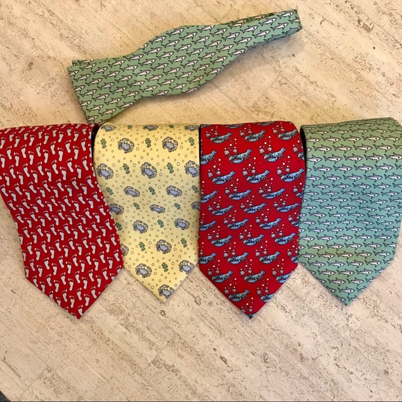 4 Vineyard Vines Ties + Bow tie - Picture 1 of 7